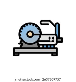 Blue tabletop saw cutting machine tool industrial design