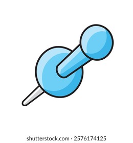 Blue tack or drawing pin isolated vector illustration
