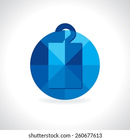 blue tag hanging with blue wheel