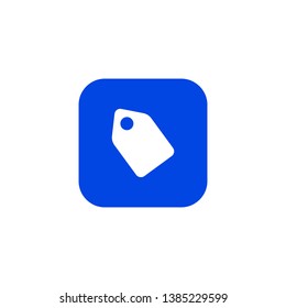 Blue tag icon. Vector illustration