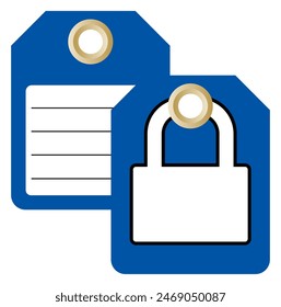 Blue Tag Label Symbol Sign,Vector Illustration, Isolate On White Background.EPS10
