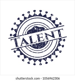 Blue Talent distressed grunge seal