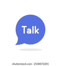 blue talk box for easy online messages. minimal flat style trend modern logotype graphic design isolated on white. concept of talkbox or textbox for digit conversation and simple chat room badge