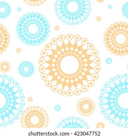 blue and tan ornament seamless pattern,  background