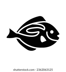 Blue Tang Fish Vector Glyph Icon For Personal And Commercial Use.
