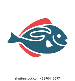 Blue Tang Fish Vector Glyph Two Color Icon For Personal And Commercial Use.
