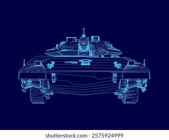 Blue tank outline. Front view