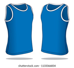 Blue Tank Top Vector (White Edging)
: Perspective View