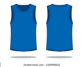 Blue Tank Tops & Basketball Shirt 
Vector for Template