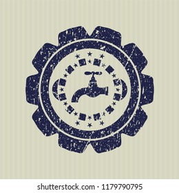 Blue tap icon inside distress rubber seal