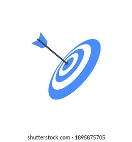 Blue Target and Black arrow logo design for business. Business Goal Logo, icon, element for web, mobile or print