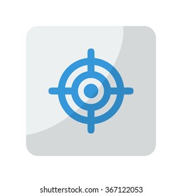 Blue Target icon on grey rounded square button on white