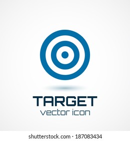 Blue target icon. Vector illustration