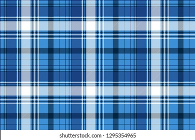 Blue tartan fabric texture. Vector illustration.