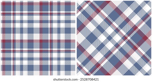 Padrão de Tartan azul sem emenda. Padrão de xadrez doce vermelho para impressão de camisa, roupas, vestidos, toalhas de mesa, cobertores, cama, papel, colcha, tecido e outros produtos têxteis.
