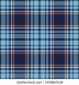 Blue tartan plaid pattern. Flannel textile pattern / seamless background.