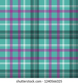 Blue tartan plaid seamless pattern. Vector illustration.