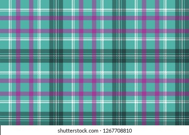 Blue tartan plaid seamless pattern. Vector illustration.