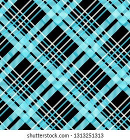 Blue Tartan, plaid seamless pattern. Textured plaid eps 10