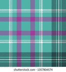 Blue tartan plaid seamless pattern. Vector illustration.