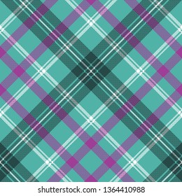 Blue tartan plaid seamless pattern. Vector illustration.