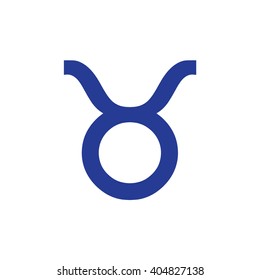 Blue Taurus zodiac sign. Astrology symbol vector illustration