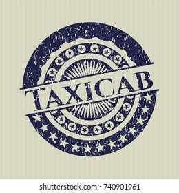 Blue Taxicab distressed rubber seal with grunge texture