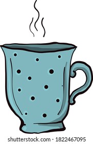 Té azul, ilustración, vector sobre fondo blanco