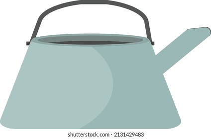 Blue tea kettle, illustration, vector on a white background.