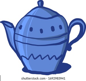 Pozo de té azul, ilustración, vector sobre fondo blanco