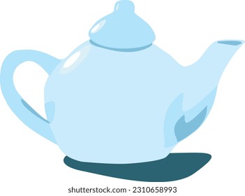 blue tea pot vector image
