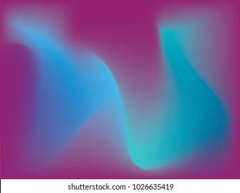 Blue and teal gradient mesh on violet background. Transparent pastel on violet space. Holographic seamless blurry backdrop. Northern light abstraction. Purple color wallpaper. 