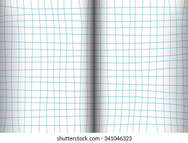 Blue Teal Grid White Background open book Vector illustration