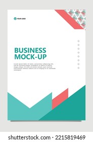 Blue, teal, and red colored abstract cover for business with ripple shapes pattern decoration. Suitable for office, catalog, template, book, magazine, school, and government.