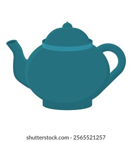 Blue Teapot for Brewing Tea Vector. Vintage Blue Teapot. Blue Teapot Decoration.