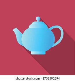 A Blue Teapot Flat Design