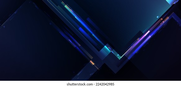 blue tech abstract ,background polygon elegant background and banner business product present and game background