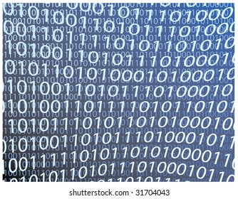 blue tech binary background in vector
