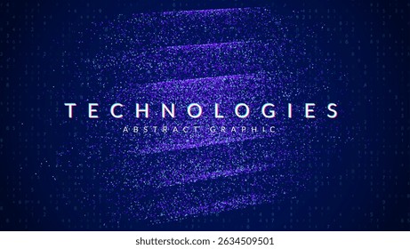 Fundo abstrato dos pontos da tecnologia azul. Bg Para Ia E Conceito De Big Data Com Linhas, Números E Luz. Um Banner Digital Com Formas Geométricas E O Poder Da Informação. Vetor Blue Tech Dots