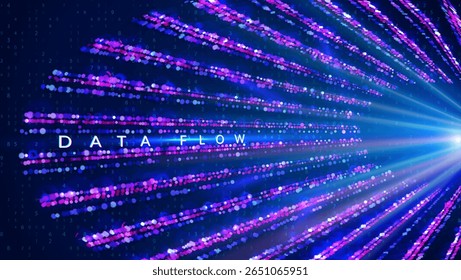 Fundo abstrato dos pontos da tecnologia azul. Bg Para Ia E Conceito De Big Data Com Linhas, Números E Luz. A Rede De Malha Futurista Representa Uma Rede Cibernética Dinâmica E Inteligente. Vetor Blue Tech Dots