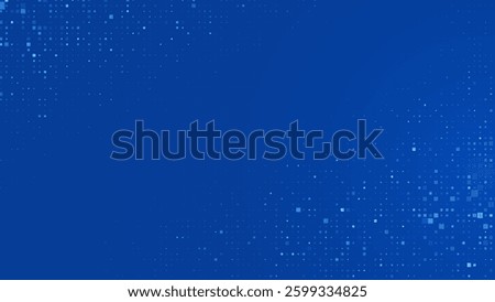 Blue Tech and Finance Digital Background. Abstract Pixel Square Pattern for Fintech, AI, Blockchain, Finance, Internet, Communication, Business, Data, and Science Concept. Futuristic Vector Backdrop.