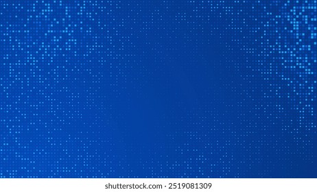 Blue Tech Finance Fintech Background Abstract Pixel Pattern. Abstract Business Tech Science Vector Backdrop.