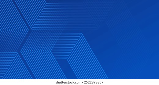 Patrón Abstractas del hexágono del fondo de las tecnofinanzas de la tecnología azul. Ciencia Abstractas de negocios de tecnología Vector de telón de fondo moderno