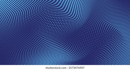 Blue Tech Finance Fintech Background Abstract Pixel Pattern. Abstract Business Tech Science Vector Backdrop.