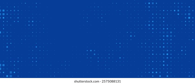 Blue Tech Finance Fintech Background Abstract Pixel Pattern. Abstract Business Tech Science Vector Backdrop.