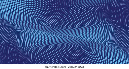 Blue Tech Finance Fintech Background Abstract Pixel Pattern. Abstract Business Tech Science Vector Backdrop.