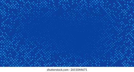 Blue Tech Finance Fintech Background Abstract Pixel Pattern. Abstract Business Tech Science Vector Backdrop.