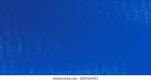Blue Tech Finance Fintech Background Abstract Pixel Pattern. Abstract Business Tech Science Vector Backdrop.
