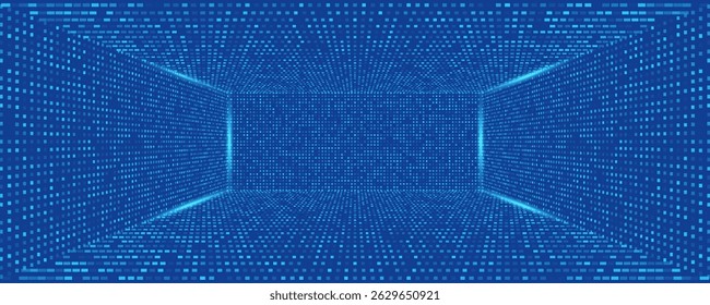 Blue Tech Finance Fintech Fondo Abstractas Patrón de píxeles. Telón de fondo Abstractas del Vector de la Ciencia de la tecnología del negocio.