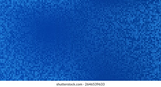 Blue Tech Finance Fintech Background Abstract Pixel Pattern. Abstract Business Tech Science Vector Backdrop.
